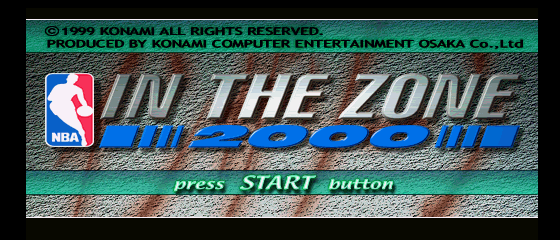 NBA In the Zone 2000 Title Screen
